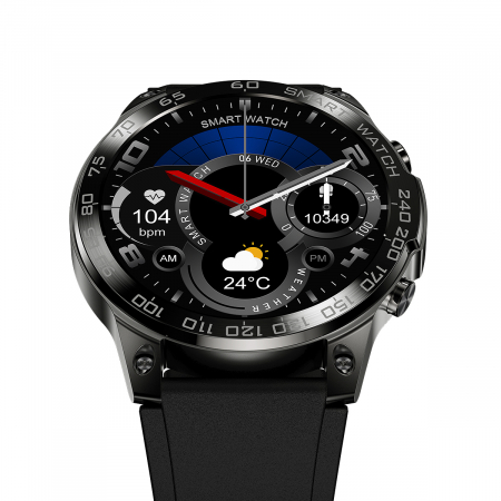 Okosóra iSEN DM50 óra, Fekete fekete szilikon karkötővel, létfontosságú funkciók figyelése, AMOLED 1.43", Bt v5.0, NFC, IP68, 400 mAh [5]