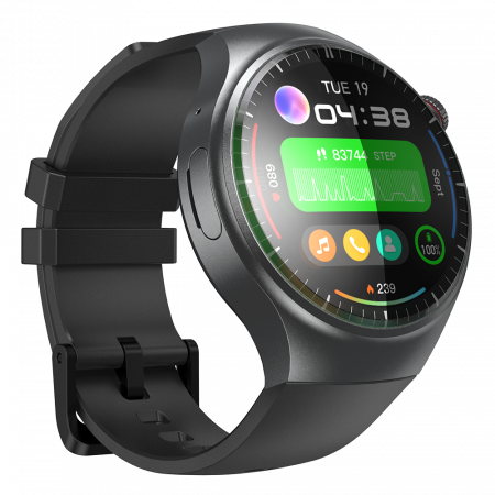 iSEN Watch DM80 Okosóra, 4G, 1.42" AMOLED HD, 2GB RAM + 16GB ROM, Android 8.1, Bt v4.2, Mikrofon, nanoSIM, GPS, Egészségfigyelés, 950mAh, Fekete [3]