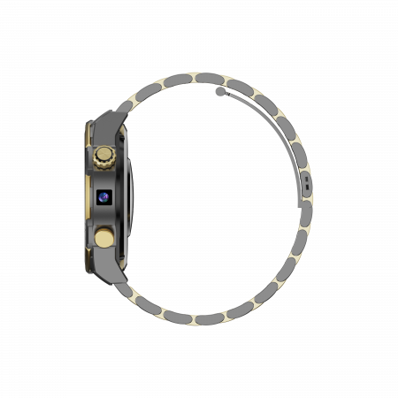 Smartwatch iSEN Watch T7, Black/Gold, 4G, 1.5" AMOLED, HD Dual Camera, Android 10, 6GB RAM + 128GB ROM, WiFi 5G, GPS, 800mAh, IP67, Metal Strap [3]