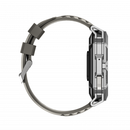 Smartwatch iSEN X1 Pro, Curea de silicon gri, 2.13" AMOLED HD, HRV, ECG, Monitorizare sanatate, Functii sport, Bluetooth Call, 1000 mAh, Android 9.0 or iOS 9.0 sau mai recent [4]