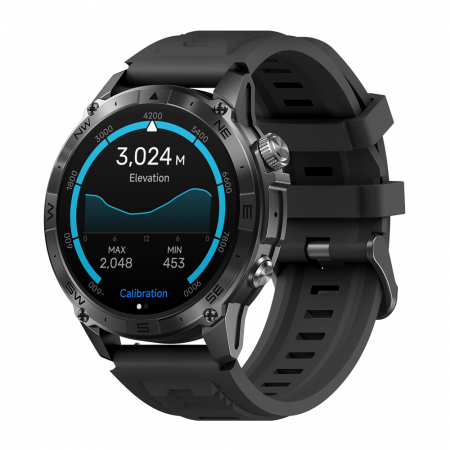 Bratari si Ceasuri Sport - Smartwatch Zeblaze Stratos 2 Plus, Negru, 1.43" AMOLED, HRV, ECG, Monitorizare sanatate, Functii sport, Bluetooth Call, 530 mAh, Android 5.0 or iOS 10.0 sau mai recent