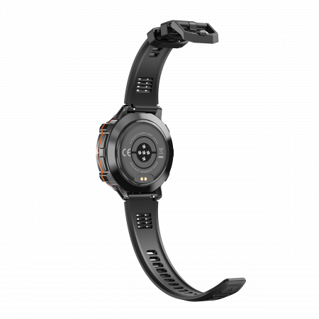 iSEN X3 okosora, fekete szilikon, 1.73" AMOLED, SpO2-, stresszfigyeles, 100+ sportmod, Bluetooth, 1000 mAh, Android 9.0 vagy iOS 9.0 es ujabb verzio kompatibilis [11]