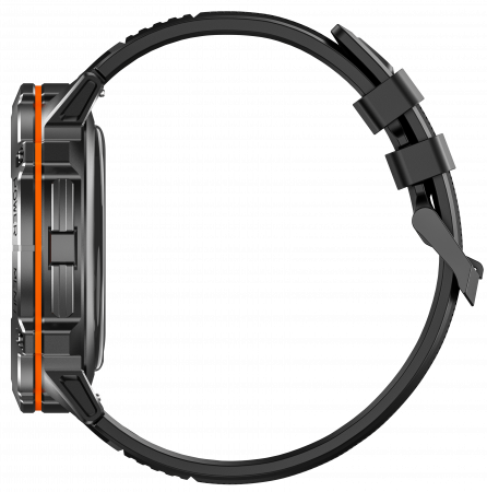 iSEN X3 okosora, fekete szilikon, 1.73" AMOLED, SpO2-, stresszfigyeles, 100+ sportmod, Bluetooth, 1000 mAh, Android 9.0 vagy iOS 9.0 es ujabb verzio kompatibilis [7]