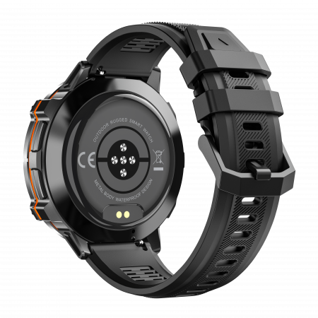 iSEN X3 okosora, fekete szilikon, 1.73" AMOLED, SpO2-, stresszfigyeles, 100+ sportmod, Bluetooth, 1000 mAh, Android 9.0 vagy iOS 9.0 es ujabb verzio kompatibilis [10]