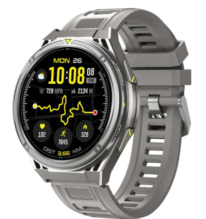 iSEN - iSEN X2Pro Outdoor GPS Okosóra, Szürke, 1.43” AMOLED, Dual-Band L1+L5 GPS, Offline Térképek, Bluetooth Hívások, Offline Zene, Pulzus, 100+ Sportmód,  500mAh