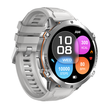 iSEN X3 Okosóra, Szürke, 1.73” AMOLED HD, Bluetooth Hívások, GPT, AI Számlap, Pulzus, 150+ Sportmód, GoMore, 1 ATM, 1000mAh Akkumulátor, 100 Napos Készenlét [6]