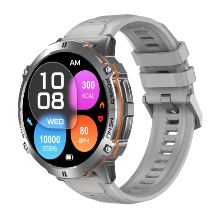 iSEN X3 Okosóra, Szürke, 1.73” AMOLED HD, Bluetooth Hívások, GPT, AI Számlap, Pulzus, 150+ Sportmód, GoMore, 1 ATM, 1000mAh Akkumulátor, 100 Napos Készenlét [2]
