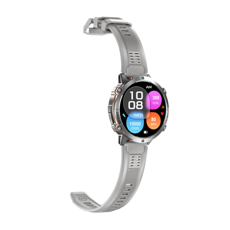 iSEN X3 Okosóra, Szürke, 1.73” AMOLED HD, Bluetooth Hívások, GPT, AI Számlap, Pulzus, 150+ Sportmód, GoMore, 1 ATM, 1000mAh Akkumulátor, 100 Napos Készenlét [13]