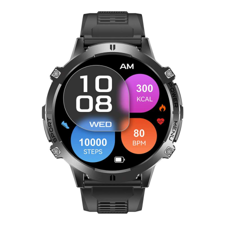 Smartwatch iSEN X3, Negru, 1.73” AMOLED HD, Apeluri Bluetooth, GPT, AI Watch Face, Autonomie Standby 100 Zile , Puls, 150+ Moduri Sport, GoMore, Baterie 1000mAh [1]