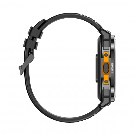 Smartwatch iSEN X5, Black, Silicone strap, 1.96" AMOLED, Heart Rate, SpO2, Stress Monitoring, 100+ Sport Modes with GPS, Bluetooth Call, 530 mAh, Android 6.0 or iOS 12.0 or later [7]