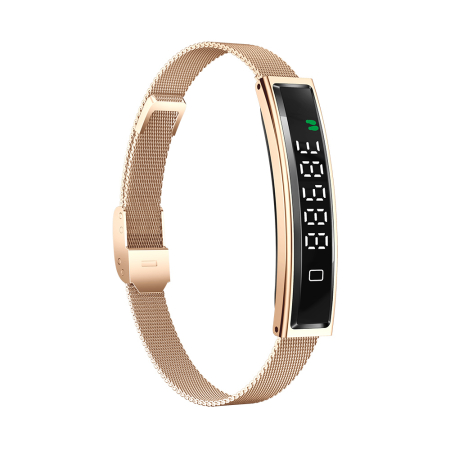 Okoskarkötő iSEN B3, Arany, Rozsdamentes acél, 18mAh, Pulzusszám- és Vér-oxigénszint Mérő, Alvás- és Tevékenységkövetés, Női Egészség, Mesterséges Intelligencia Asszisztens, Mágneses Töltés [7]