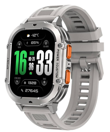 iSEN - iSEN X7 Okosóra, Szürke, 2.13” AMOLED HD, Bluetooth 5.3, WhatsApp Gyorsválasz, Pulzus, GoMore, 3 ATM, 1000mAh Akkumulátor, 100 Nap Standby