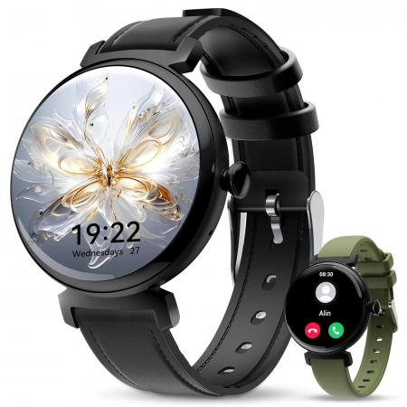 Smartwatch - Smartwatch Oukitel BT30 Black, 1.04" AMOLED Touch Screen, 16MB RAM + 128MB ROM, Bluetooth Calling, Smart Notifications, Activity Recording, IP68, 24/7 Health Monitoring, 160mAh
