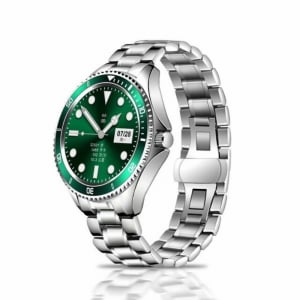 Smartwatch STAR Z69 Verde, Bratara metal, TFT 1.28", Bluetooth v5.1, Ritm cardiac, Presiune sanguina, Monitorizare menstruatie, IP65, 350mAh