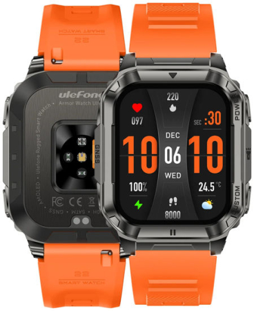 Ulefone Armor Watch Ultra Okosóra, Narancssárga, 1.93” AMOLED 60Hz, GPS + AGPS, Offline Térképek, Bluetooth Hívás, Pulzus, SpO2, HRV, 5ATM, IP68/IP69K, 700mAh [3]