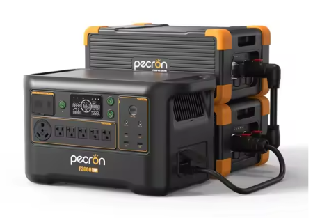 PECRON F3000LFP Hordozható Töltőállomás, Fekete, 3600W, 3072Wh (Bővíthető), 1.5 óra Töltés, LiFePO4, UPS, 1600W Napelem (MPPT), Vezeték Nélküli Töltés, APP Vezérlés [2]