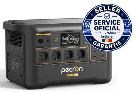 Pachet Statie de Incarcare Portabila PECRON F3000LFP + Panou solar Pecron PV200, 200W, Negru, 3600W, 3072Wh (Extensibili), Incarcare 1.5h, LiFePO4, UPS, Solar 1600W (MPPT), Control APP [1]