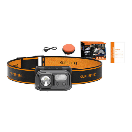 Superfire HL23-S lanterna frontala, 350lm, USB-C [1]