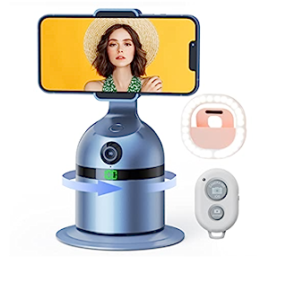 Suport cu sistem de stabilizare Gimbal Souing Genie 360° I20Pro Albastru cu AI Smart Tracking, camera, recunoastere faciala si speaker [1]