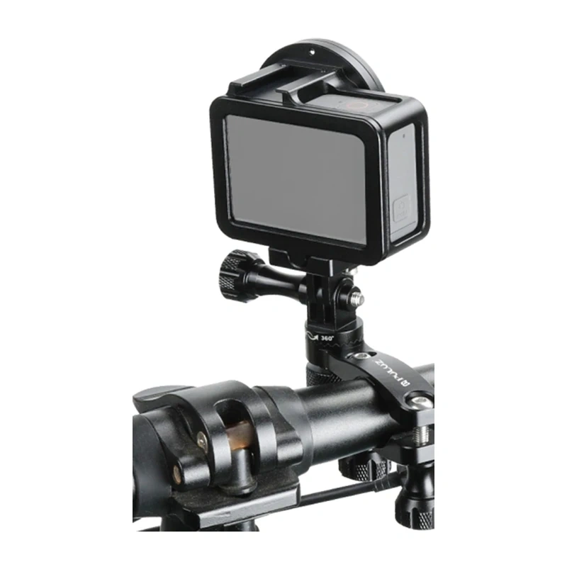 Suport Puluz din aluminiu pentru ghidon, cu rotire la 360 de grade, pentru camere de actiune (negru) [0]