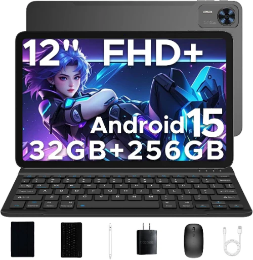 Tablete - Tabletă DOOGEE T36 VIP, Negru, 12" FHD+ 90Hz, 32GB RAM (8GB + 24GB extensibili), 256GB, Android 15, 8800mAh, Dual SIM