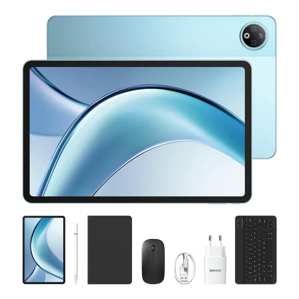 Tablets - Doogee V Pad VIP Tablet, Blue, 5G, 12'' 2.4K IPS 90Hz, Android 15, Mediatek D7050, 8GB RAM (8GB + 24GB expandable), 256GB ROM, 13MP + 8MP, 8800mAh, 18W, Face Unlock, Wi-Fi 6, Dual SIM