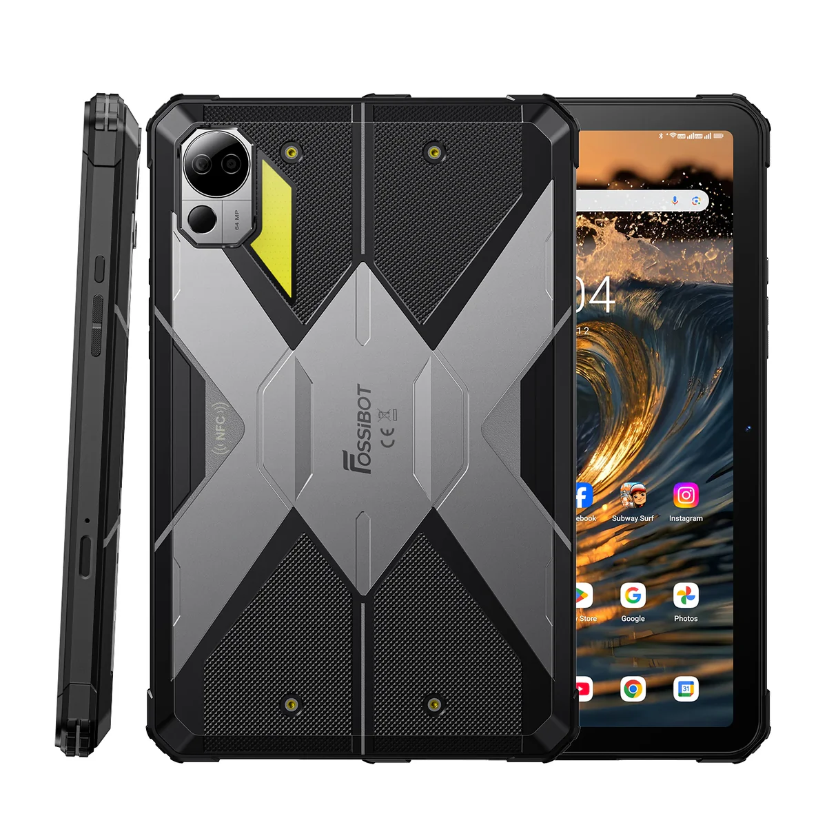 Tableta Fossibot DT3, Gri, 5G, 10.4" 2K IPS Incell Display, 32GB RAM (12GB + 20GB Extensibili), 256GB ROM, 64MP, Android 15, Dimensity 7300, Lanterna LED Camping, OTG, 21560mAh, 66W, Dual SIM [2]