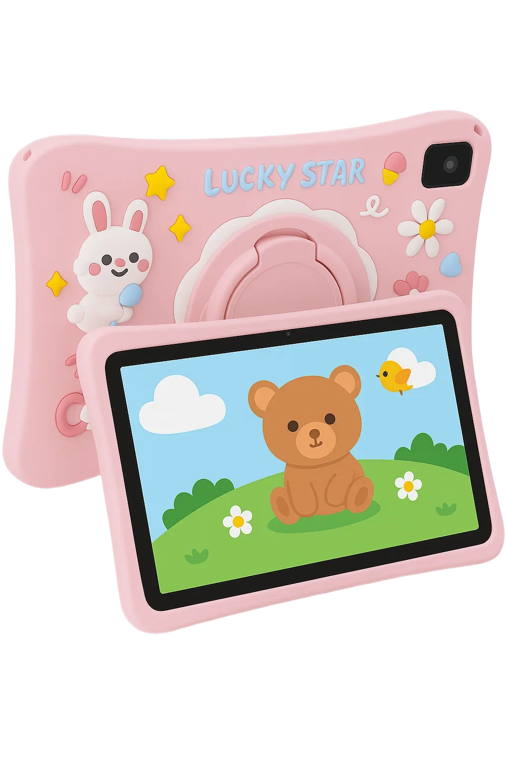Tablete, Laptopuri si Accesorii - Tableta iHunt Tablet PC 12 Ultra Kids Star Pink de 10.1 inci IPS Android 14 Octa-Core 4GB RAM 256GB 5G WIFI