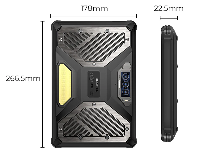 Oukitel RT10 Tablet, Black, 5G, 11'' FHD, Android 15, 36GB RAM (12GB + 24GB Expandable RAM), 512GB ROM, 64MP + 32MP, 25,000mAh Battery, Dual SIM [1]