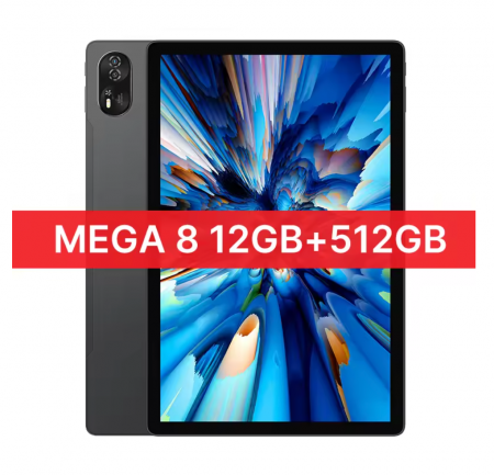 Tablete - Tableta Blackview MEGA 8, Negru, 4G LTE, 13" FHD+ 90Hz, 36GB RAM (12GB+24GB extensibili), 512GB ROM, Android 15, T620, 50MP+12MP+2MP, 11000mAh, 18W, Stylus, Face ID, Dual SIM