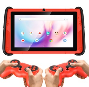 Tablete pentru copii - Tableta iSEN Pritom K7 PRO pentru copii, Rosu, 7 inch HD, 4GB RAM, 64GB ROM, Android 12, Cameră dublă, Baterie 3500mAh, Wi-Fi, Bluetooth, GPS