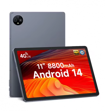 Tablete - Tableta Ulefone Tab A11 Pro, Gray, 4G, 11″ FHD+ 90Hz, 16GB RAM (8GB + 8GB extensibili), 256GB ROM, Android 14, MediaTek Helio G99,  8800mAh, WiFi6, Dual SIM