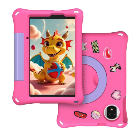 Tablete pentru copii - Tableta Ulefone Tab A9 Pro Kids, Roz, 4G, 8.68″ HD+ 90Hz, 8GB RAM (4GB + 4GB Extensibili), 128GB ROM, Android 15, Helio G91, 12MP, Widevine L1, Certificare TÜV, 5040mAh, 18W, Dual SIM