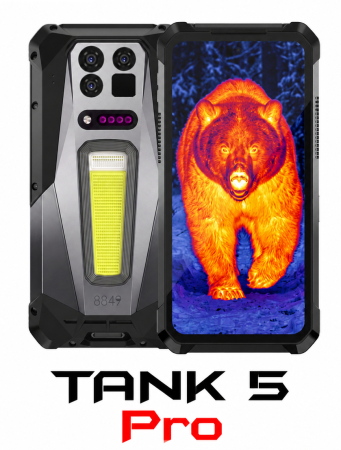 Telefoane Rezistente - Telefon Mobil 8849 TANK 5 Pro, Negru, 5G, Cameră Termică FLIR, Proiector 2K, eSIM, 6.73" AMOLED 120Hz, 36GB RAM (18GB + 18GB extensibili), 512GB, 17600mAh, Dual SIM
