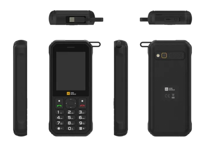 AGM M11 Mobile Phone, Black, 4G LTE, WiFi Hotspot, 2.8" Display, 48MB RAM + 128MB ROM (microSD expandable), Removable 4000mAh Battery, Wired Reverse Charging, FM Radio, 3.5mm Jack, Dual SIM [3]