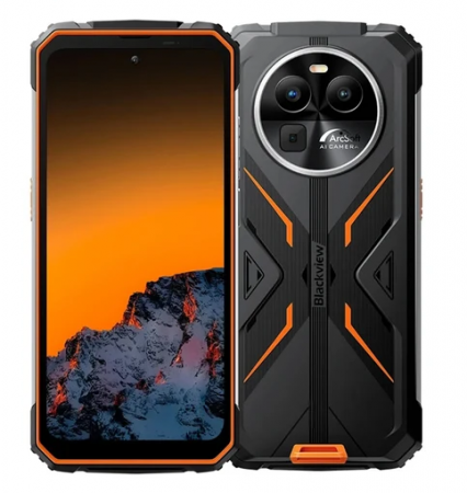 Telefoane Rezistente - Telefon mobil Blackview BV8100, Orange, 4G, 6.5" 2.4K FHD+, 24GB RAM (8GB + 16GB extensibili), 256GB ROM, Android 14, MediaTek Helio G99, 50MP+32MP, 8800mAh, 45W, NFC, Dual SIM