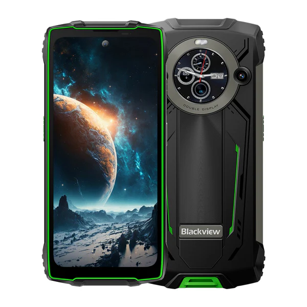 Telefoane Rezistente - Telefon mobil Blackview BV8200, Verde, 4G, 6.5" 2.4K FHD+ 120Hz, 36GB RAM (12GB + 24GB extensibili), 256GB ROM, Android 14, MediaTek Helio G100, 50MP+32MP, 8800mAh, 45W, NFC, Dual SIM