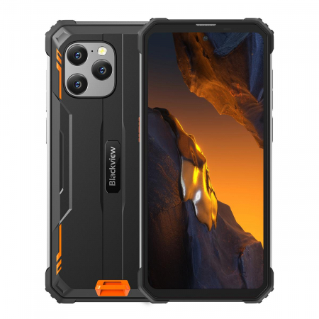 Mobile phone Blackview BV8900 Pro Orange, 4G, 6.5'' FHD 2.4K, 64MP, 16GB RAM (8GB + 8GB expandable), 256GB ROM, Android 13, Helio P90, UWB positioning, 10000mAh, NFC, Dual SIM [1]