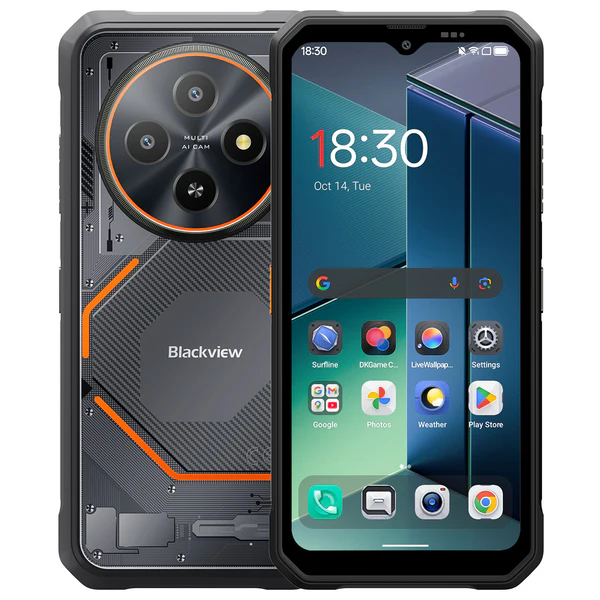 Telefoane mobile Blackview - Telefon Mobil Blackview FORT 2 Ultra-slim , Negru, 4G, 6.56" 90Hz, 24GB RAM (8GB + 16GB extensibili), 128GB ROM, Helio G81, 5000mAh, 18W Fast Charge, NFC, Android 15, Dual SIM