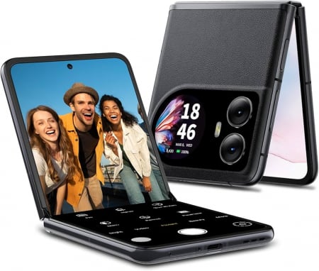 Mobiltelefon Blackview HERO10, fekete, 4G, kijelző 6.9" Amoled összehajtható, 36GB RAM (12GB + 24GB bővíthető), 256GB ROM, Android 13, MTK Helio G99, 108MP+32MP ArcSoft 9.0, OTA, NFC, Face ID, Dual SIM [1]