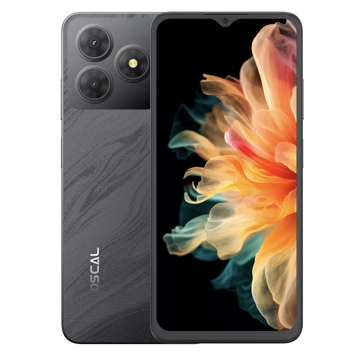 Telefoane - Telefon Mobil Oscal FLAT 2, Negru, 4G, 6.56" HD+, 12GB RAM (4GB+8GB extensibil), 256GB ROM, 13MP, Android 14, Unisoc T606, 5000mAh, Dual SIM Hybrid