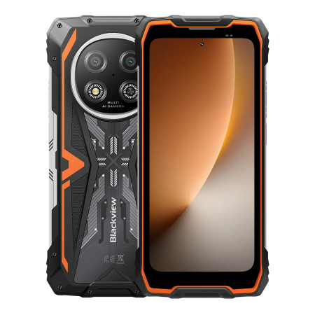 Tartós Telefonok - Mobiltelefon Blackview ROCK 2, Narancssárga, 5G, 6.67" HD+ IPS, 32GB RAM (8GB+24GB extensibili), 256GB ROM, 16MP, Android 16, UNISOC T8100, 120Hz, 15000mAh, 33W, Dual SIM