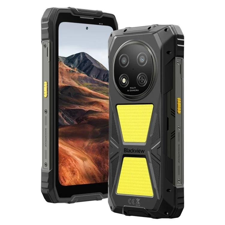 Blackview ROCK 2 Pro Mobile Phone, Black, 5G, 6.67" HD+ 120Hz Display, 32GB RAM (8GB + 24GB Expandable), 256GB ROM, Android 16, 15000mAh Battery, 33W, NFC, Dual SIM [1]