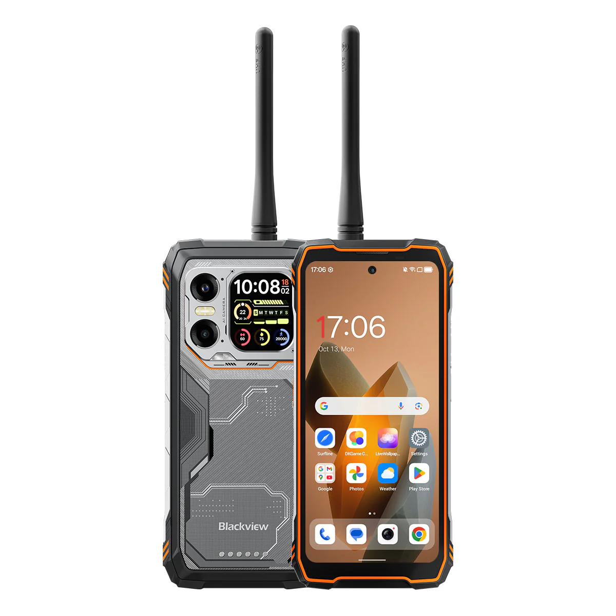 Tartós Telefonok - Mobiltelefon Blackview Xplore 1, Narancssárga, 5G, 6.78″ FHD+, 48GB RAM (16GB + 32GB Bővített), 512 GB ROM, 64 MP, Android 15, Dimensity 7050, Másodlagos kijelző, Éjjellátó, 20000 mAh, 55 W, Dual SIM