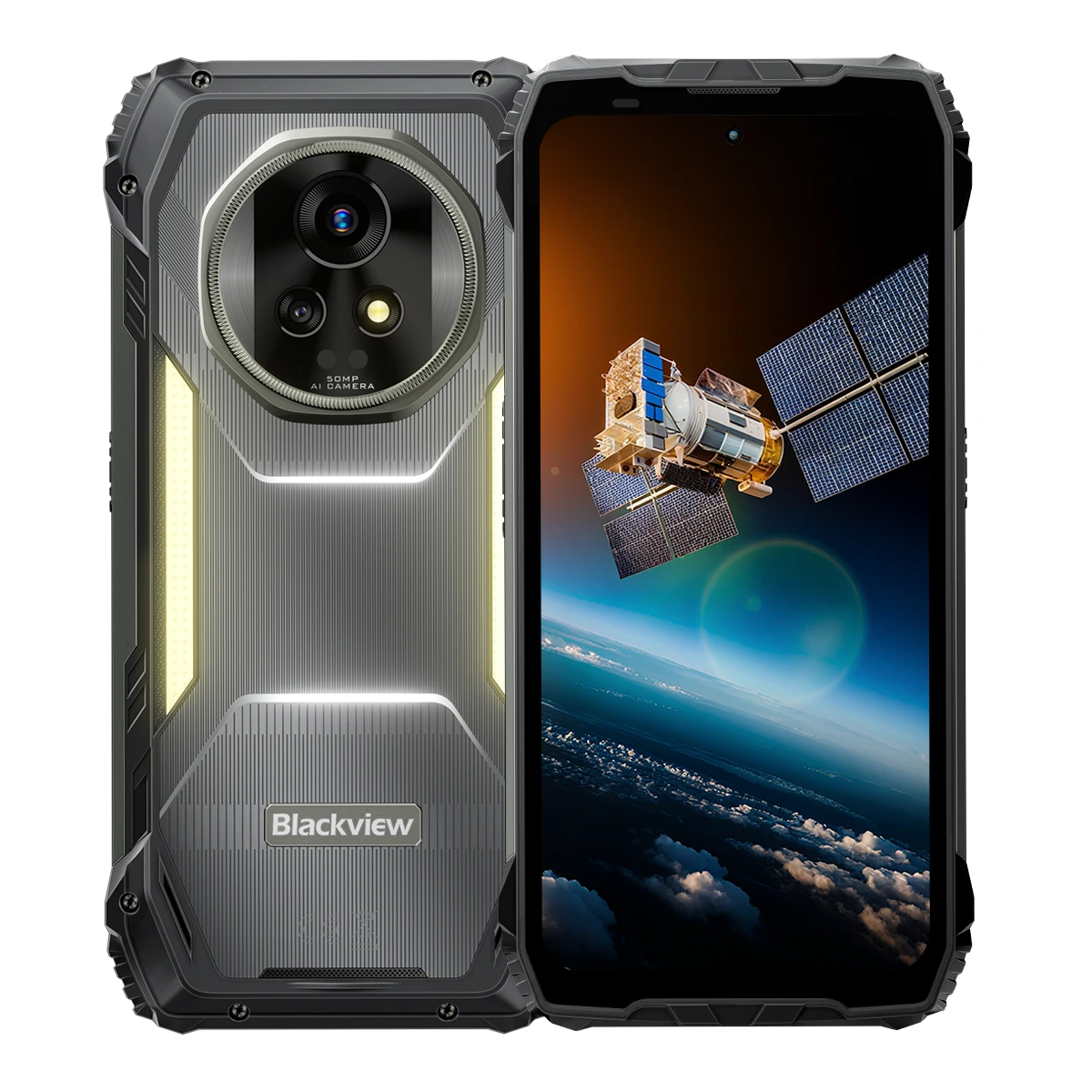 Telefoane Rezistente - Telefon Mobil Blackview XPLORE 2 Satellite, Negru, 5G, 6.73" AMOLED, 48GB RAM(16GB+32GB extensibili), 1TB ROM, 50MP, DokeOS 4.2, Dimensity 8300, Mesagerie prin Satelit, eSIM, 20000mAh, 120W, Dual SIM