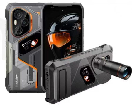 Telefoane Rezistente - Telefon Mobil Blackview XPLORE 6, Negru, 5G, eSIM, NFC, 6.73” 3.2K AMOLED 120Hz, 72GB RAM (18GB + 54GB extensibili), 1TB ROM, Dimensity 9400+, 12000mAh 120W, Obiectiv Teleconverter Inclus,Android 16