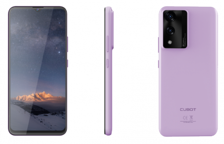 Telefon mobil Cubot A10, Mov, 4G, 6.56" HD+ 90Hz, 12GB RAM (4GB + 8GB extensibili), 128GB ROM, Android 14, SC T606 Octa-Core, 48MP+16MP, NFC, OTG, Face ID, baterie de 5100mAh, Dual SIM [1]