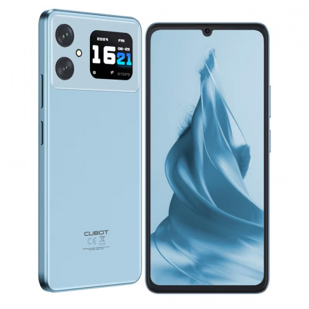 Phone - Cubot A20 Mobile Phone, Blue, 4G, 6.745" HD+ 90Hz, 12GB RAM (4GB + 8GB expandable), 128GB ROM, Android 14, SC T616 Octa-Core, 48MP+16MP, NFC, OTG, Face ID, 5100mAh, Dual SIM