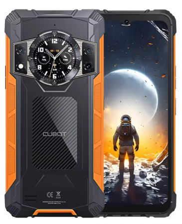 Telefoane Rezistente - Telefon mobil Cubot KingKong Ace 2, Portocaliu, 4G, 6.56" HD+ 90Hz, 16GBRAM (6GB+10GB extensibil), 128GB ROM, Android 14, G85 OctaCore, 48MP+16MP, 5100mAh, 18W, NFC, Face ID, Dual SIM