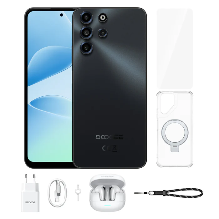 Toate ( smart si clasice ) - Telefon Mobil DOOGEE B10 Pro VIP, Negru, 4G, 6.63" FHD+ 120Hz, 64GB RAM (8GB + 56GB extensibili), 256GB, Helio G100, Cameră 64MP + 8MP Ultra Wide, Android 16, NFC, 7600mAh, Dual SIM